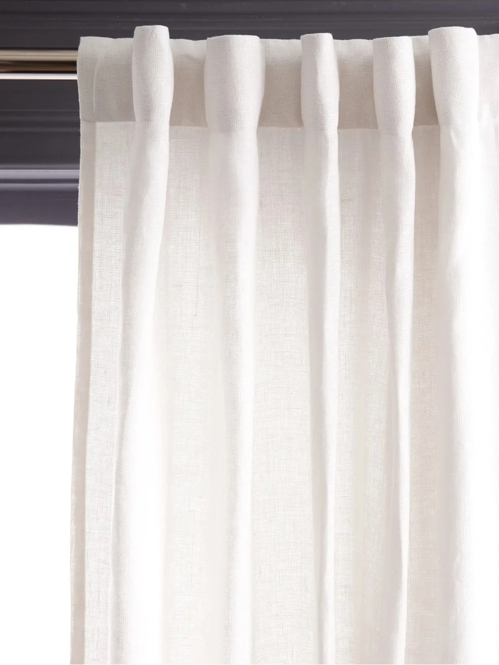 NWT QUINCE Set Of 2 48x108 Heavyweight European Linen Curtains White 9956